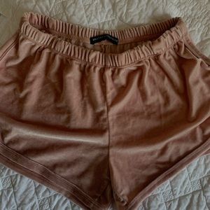 Pink Brandy Melville Velvet Shorts